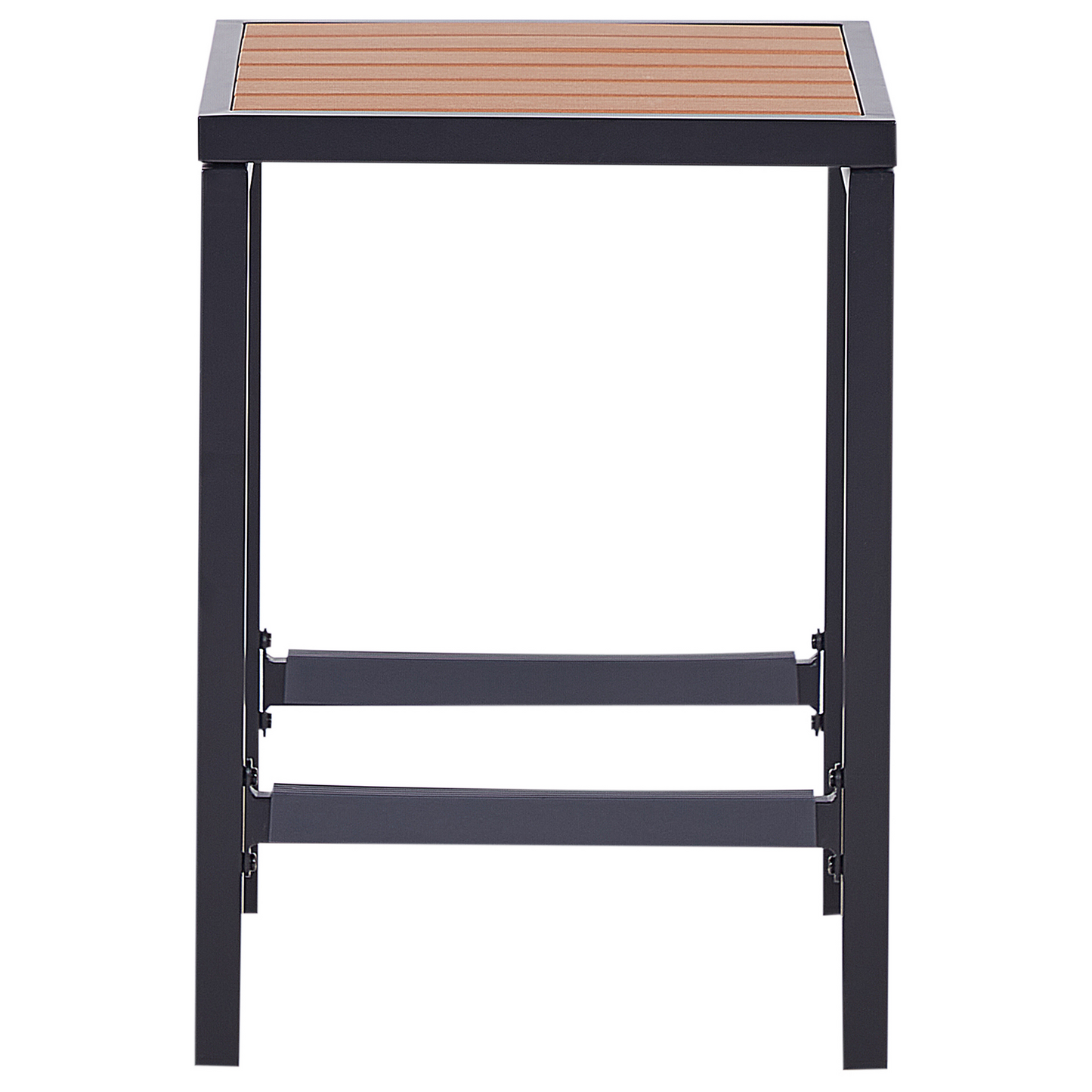 Polywood Garden Stool Matte Black Steel Base Modern Patio Footstool