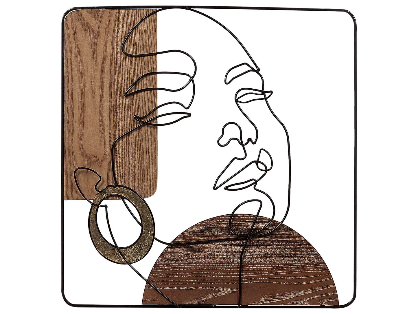 LuxeHome Wall Decor Brown Iron MDF 50 X 50 Minimalist Handmade Art