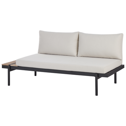 Corner Sofa Garden Set Off White Eucalyptus Coffee Table