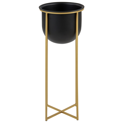 Arcadia Black Iron Plant Stands Set 2 56 and 46cm Modern Industrial