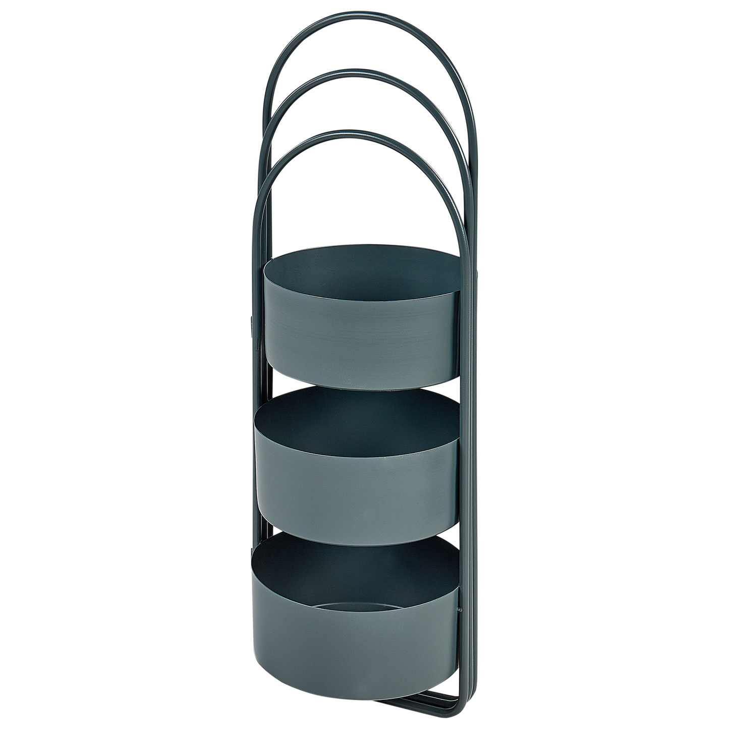 Foldable 3 Planter Plant Stand Dark Blue Iron 56 X 26 X 75