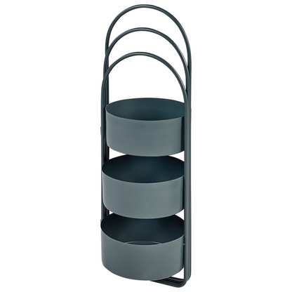 Foldable 3 Planter Plant Stand Dark Blue Iron 56 X 26 X 75