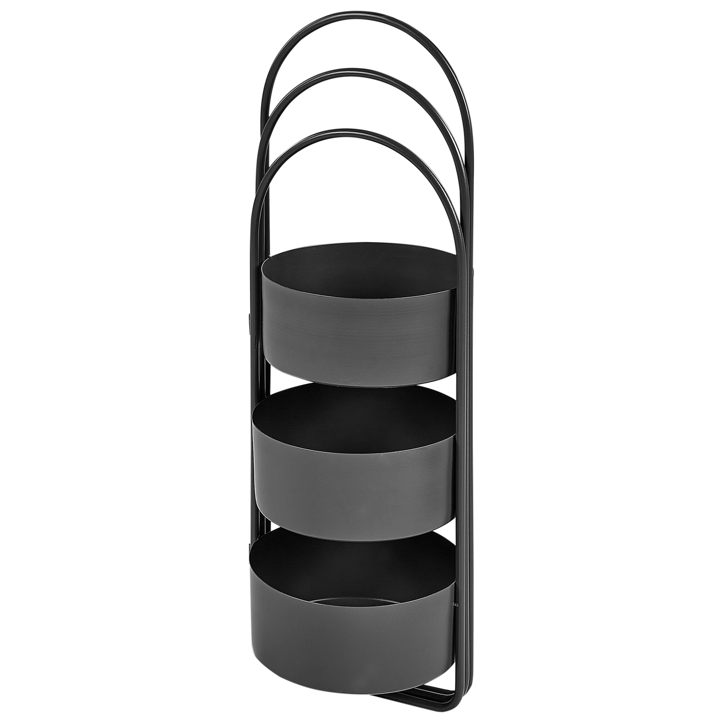Black Iron Plant Stand 56 x 26 x 75cm Foldable Three Planters Indoor