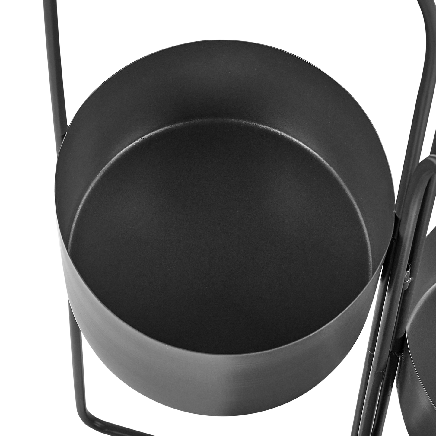 Black Iron Plant Stand 56 x 26 x 75cm Foldable Three Planters Indoor
