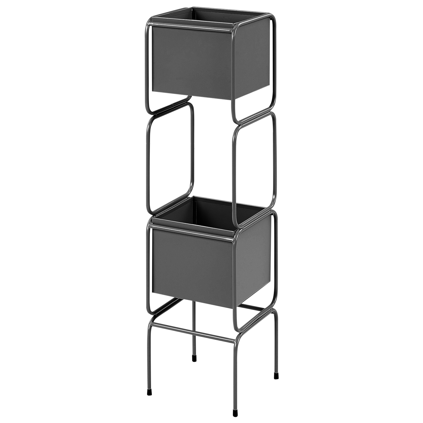 Two Tier Plant Stand Black Iron 75cm Indoor