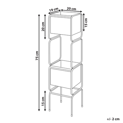Two Tier Plant Stand Black Iron 75cm Indoor