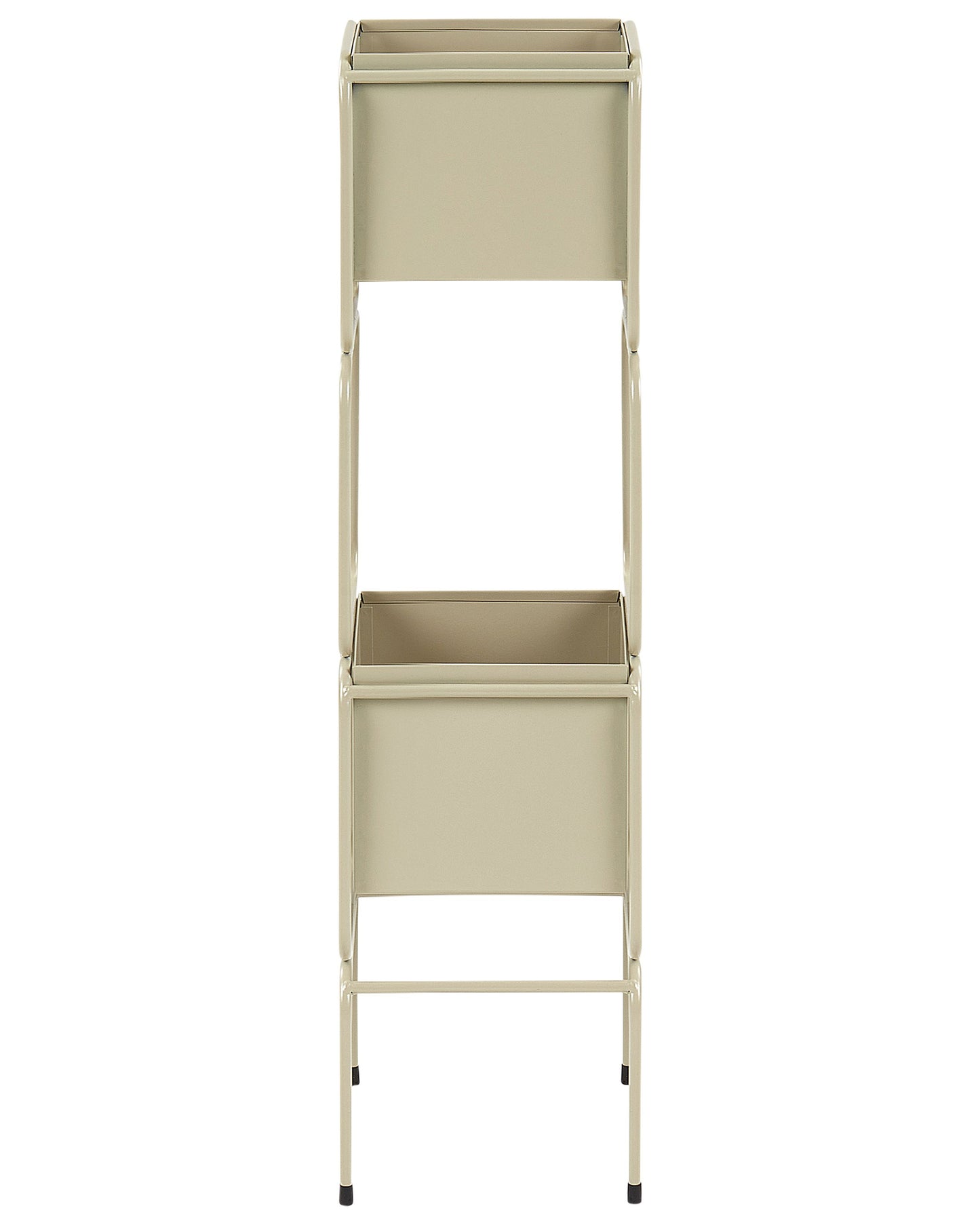 2-Tier Plant Stand Beige Iron 75cm Indoor Modern