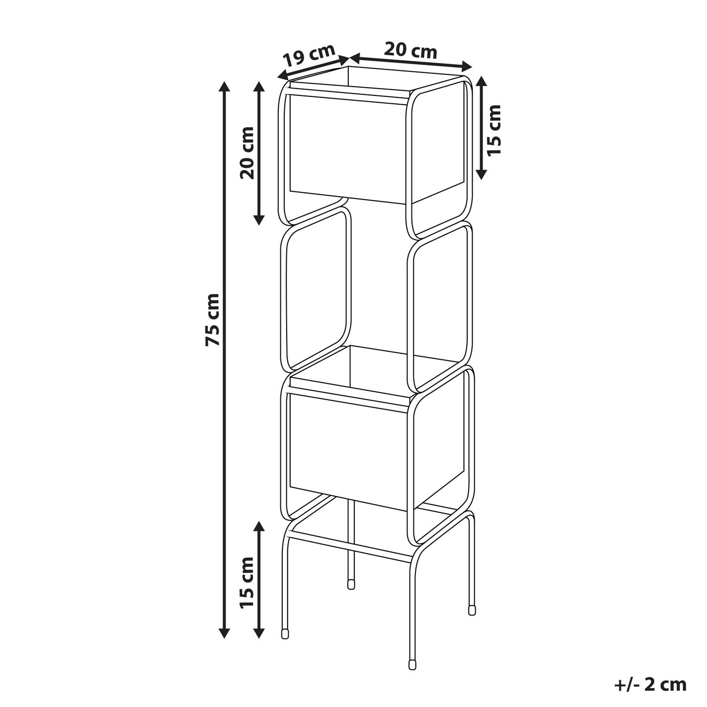 2-Tier Plant Stand Beige Iron 75cm Indoor Modern