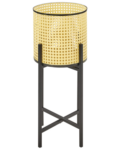 Foldable Iron 2-Tier Plant Stand Beige 25 x 25 x 60cm Indoor