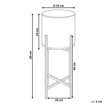 Foldable Iron 2-Tier Plant Stand Beige 25 x 25 x 60cm Indoor
