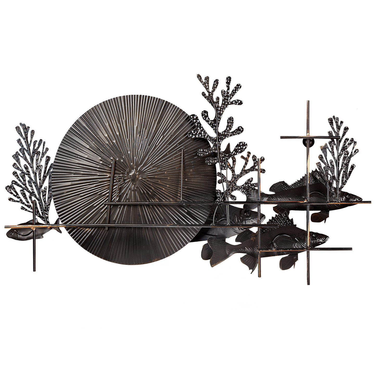Blue and Gold Iron Handmade Wall Art Modern Wall Decor for Living Rooms and Mediterranea Inspired Interiors