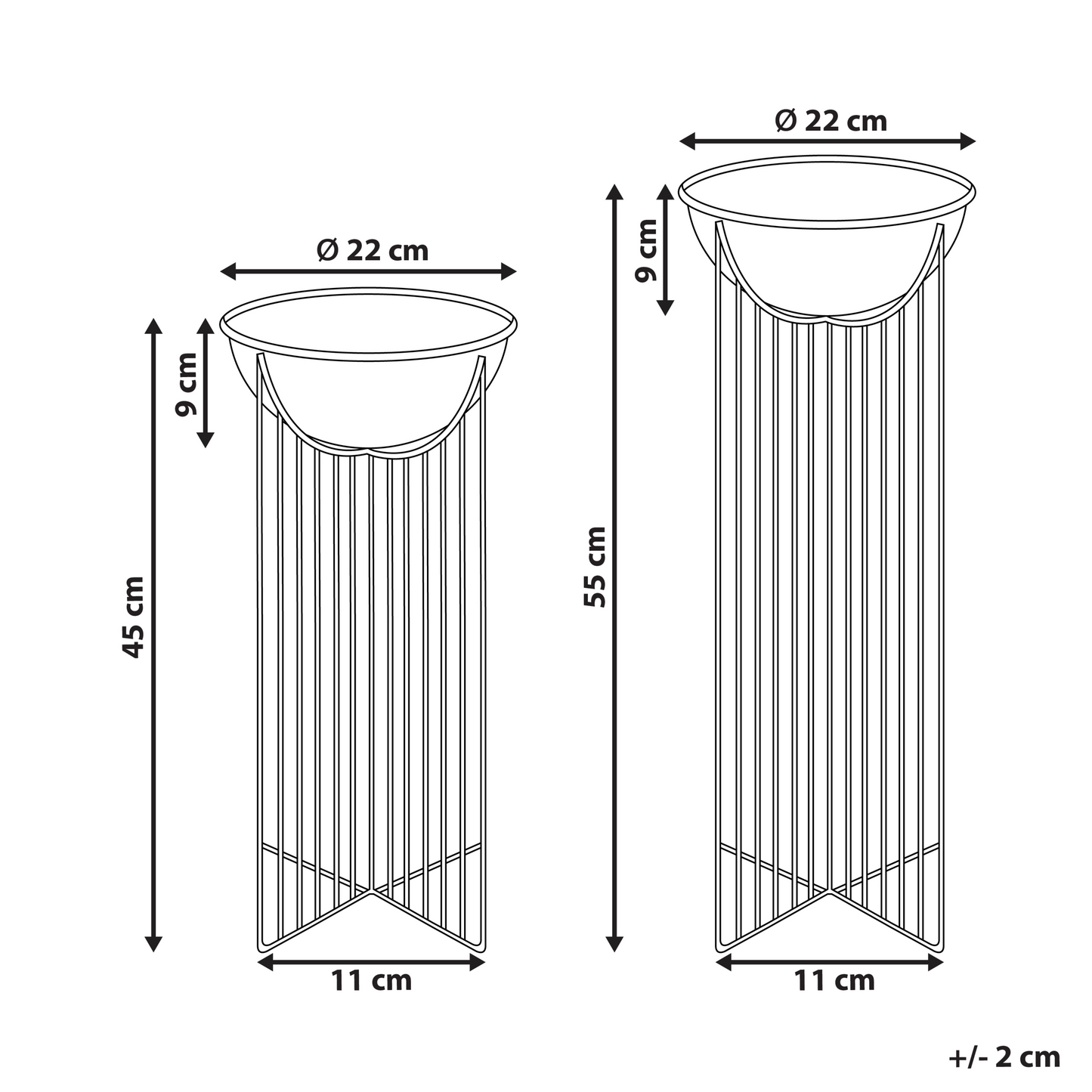 Pink Iron Plant Stands Set Of 2 55 By 45cm Indoor Modern