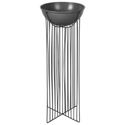 Set of 2 Black Iron Plant Stands 55cm and 45cm Indoor Modern Industrial