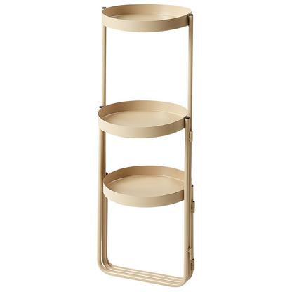 Beige Iron 3 Tier Plant Stand 21 x 42 x 60 Indoor Modern