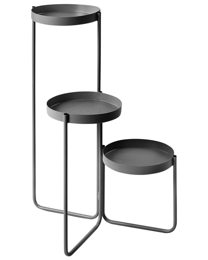 3-Tier Plant Stand Black Iron 21 x 42 x 60cm