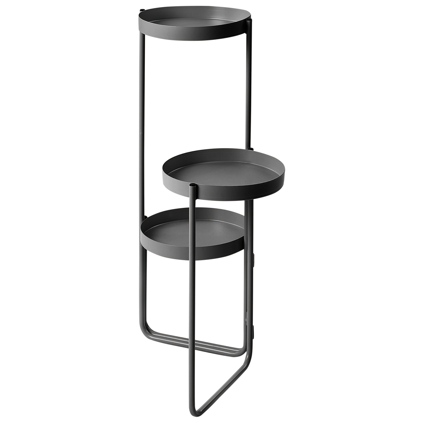3-Tier Plant Stand Black Iron 21 x 42 x 60cm