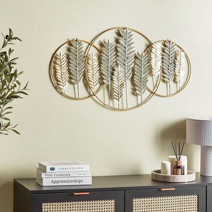 Zenith Fern Iron Wall Art Handmade Gold and Green Modern Decor