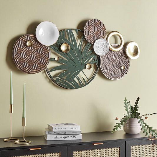 Wall Art Multicolour Iron Handmade Modern Accent