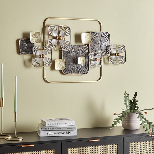 Multicolor Handcrafted Wall Art With Gold Accents
