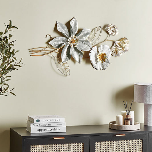 Gilded Aura Gold Iron Handmade Wall Art Modern Flower Decor