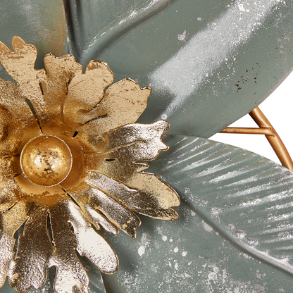 Gold Iron Handmade Wall Art Modern Floral Decor With Delicate Butterflies And Golden Accents