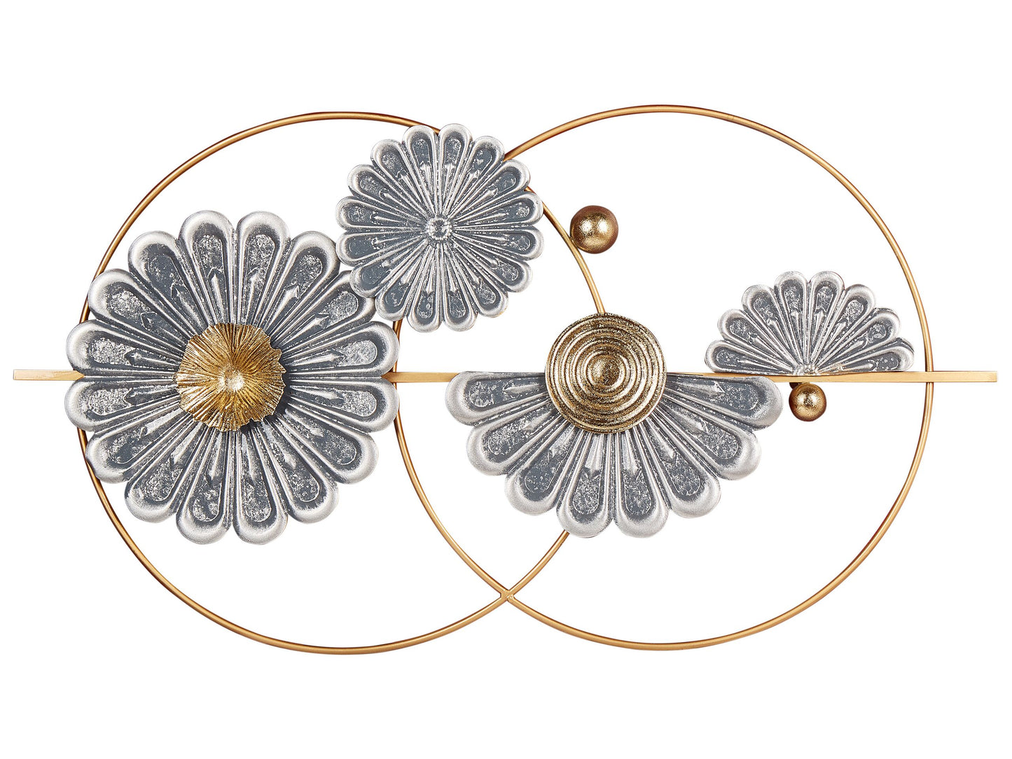 Handmade Gold And Grey Iron Wall Art Two Circles