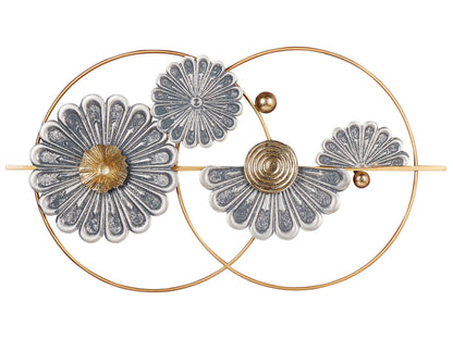 Handmade Gold And Grey Iron Wall Art Two Circles