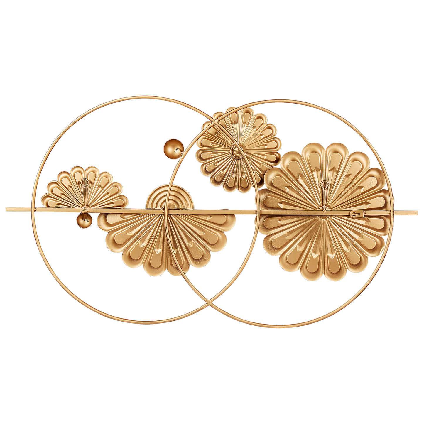Handmade Gold And Grey Iron Wall Art Two Circles