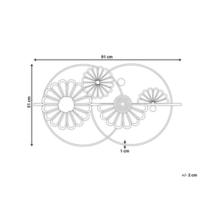 Handmade Gold And Grey Iron Wall Art Two Circles