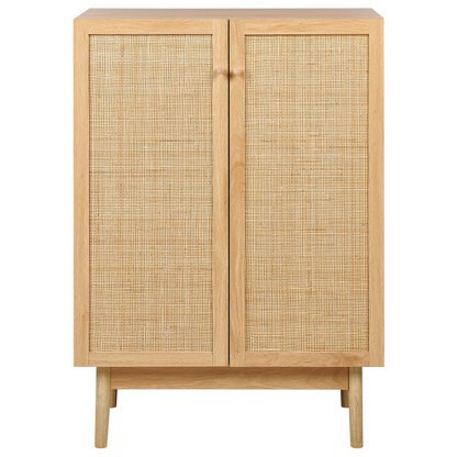 2 Door Sideboard Rattan Front Boho Pine Rustic