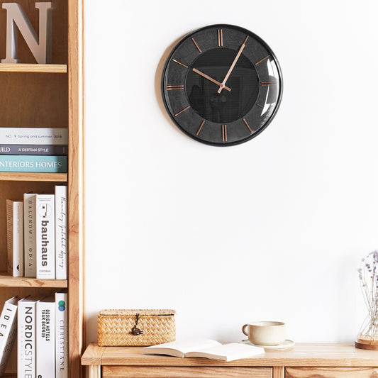 Design Wall Clock Without Numbers Black 34cm