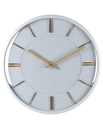 Design Wall Clock Grey Metal 34cm Diameter No Numbers