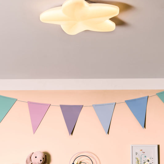Star Ceiling Lamp White Acrylic For Kids Room