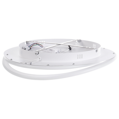 Ceiling Lamp White Acrylic Shade Round LED Dimmable Light For Living Room
