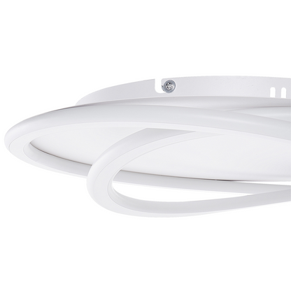 Ceiling Lamp White Acrylic Shade Round LED Dimmable Light For Living Room