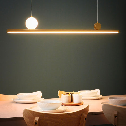Lux LED Pendant Lamp Gold Metal Geometric Industrial