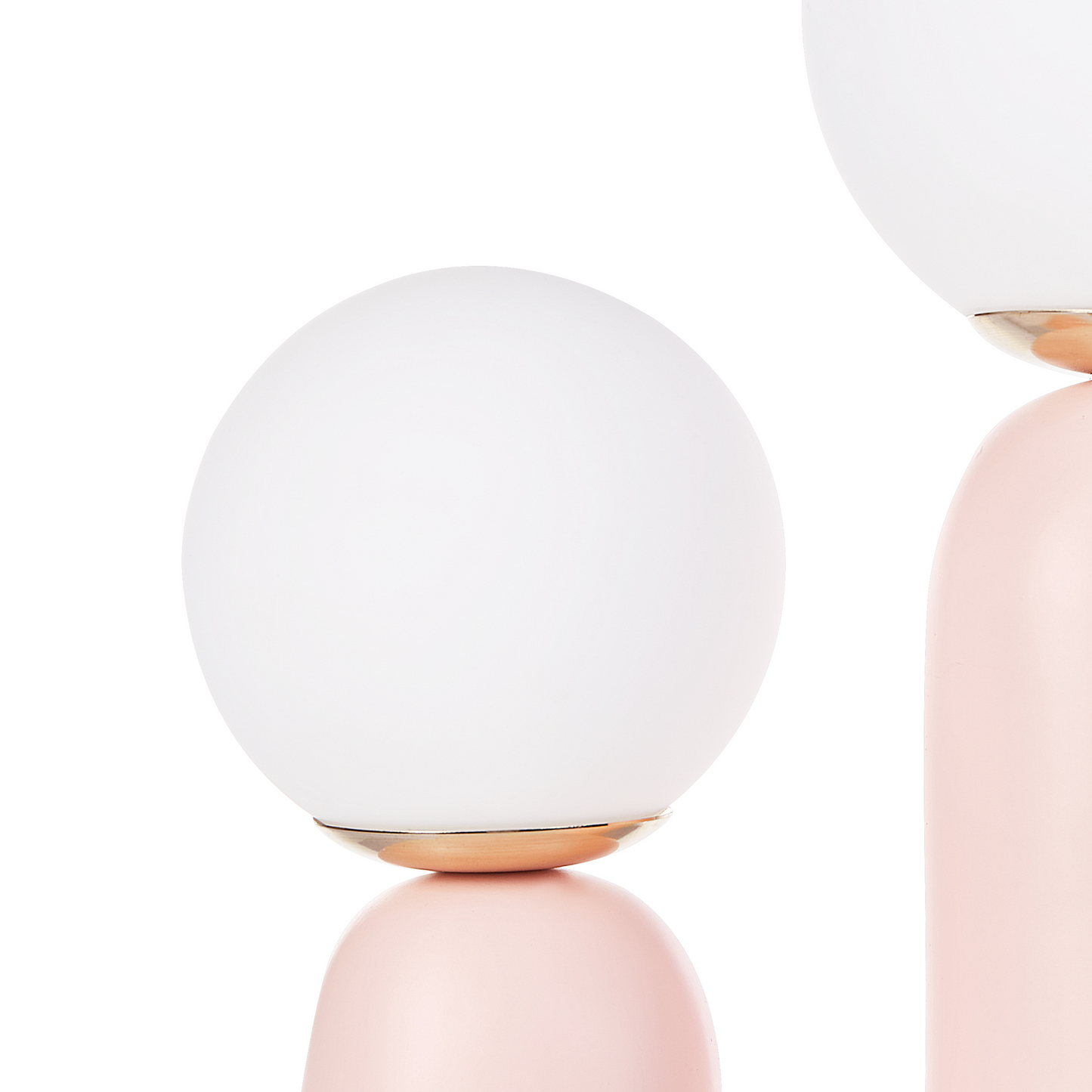 Home Pink Resin Table Lamp With U Shaped Base And Double Shade