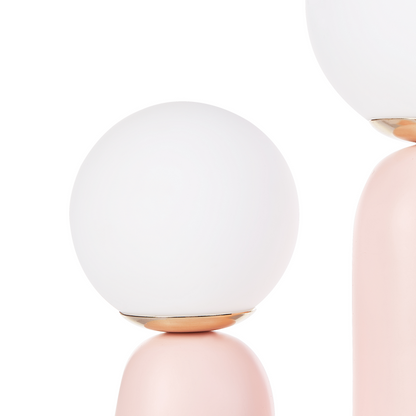 Home Pink Resin Table Lamp With U Shaped Base And Double Shade