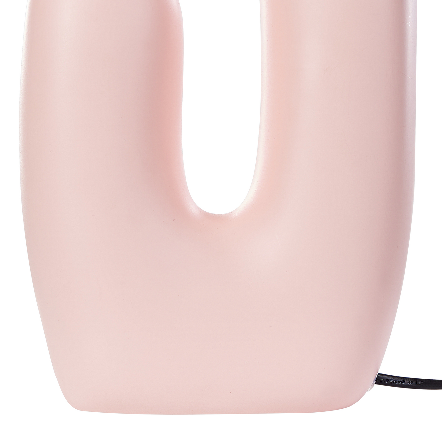 Home Pink Resin Table Lamp With U Shaped Base And Double Shade
