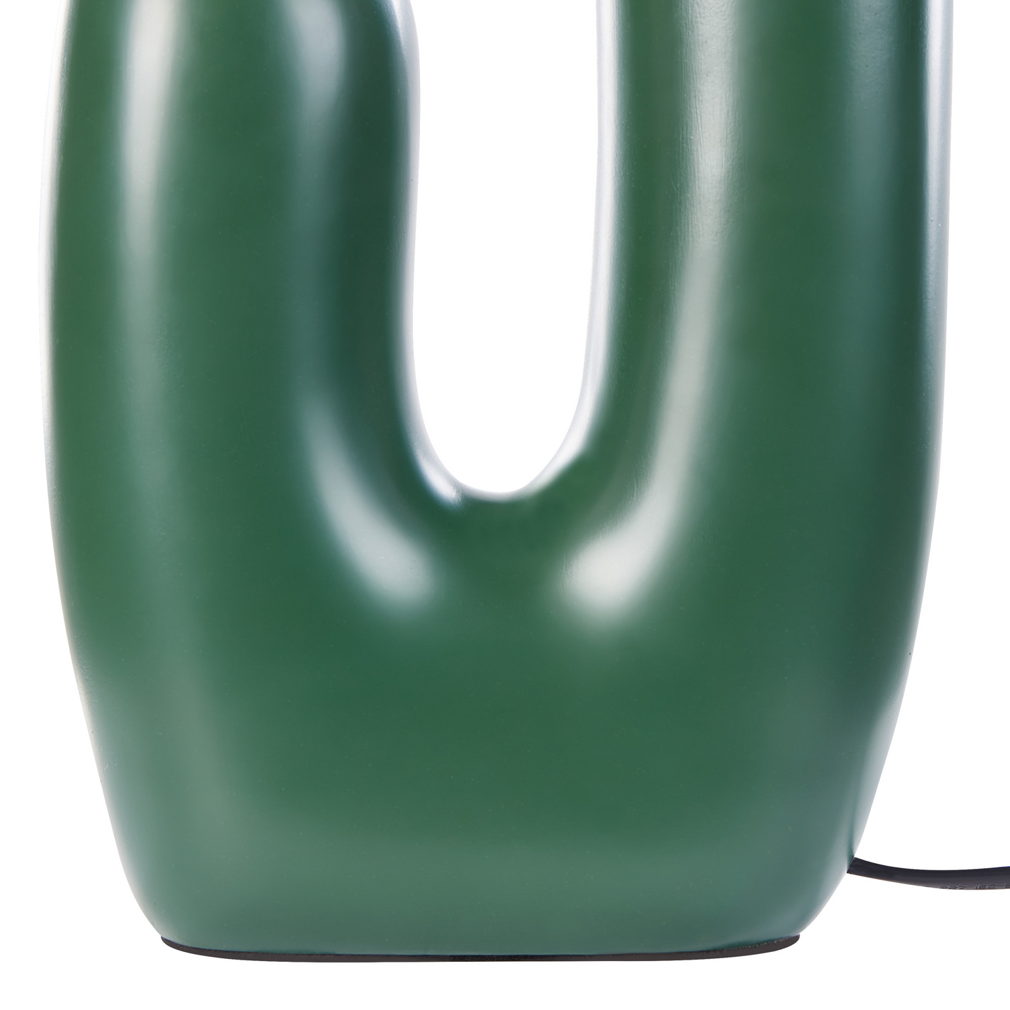 Table Lamp Green Resin Base U Shape Glass Double Shade