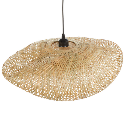 Elora Bamboo Pendant Lamp With Woven Shade Light Brown