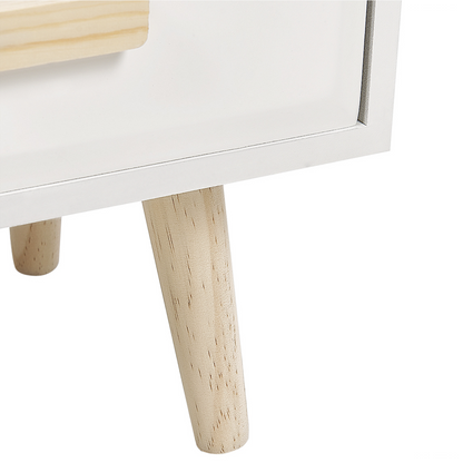 Kids Bedside Table Nightstand White Light Wood 1 Drawer