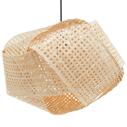 Bamboo Pendant Lamp Natural Wood Woven Light Brown