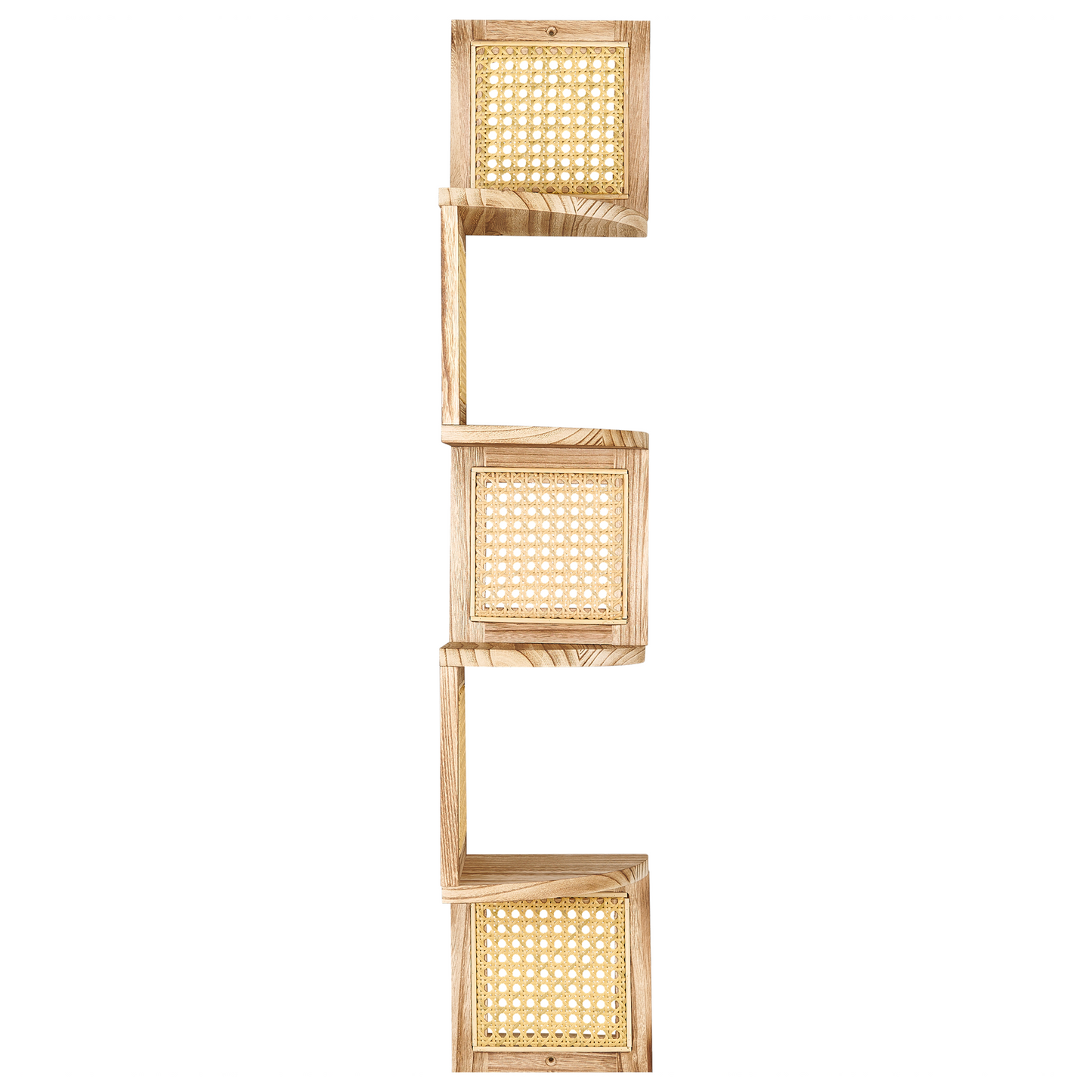 Corner Wall Bookcase 4-Tier Light Brown Engineered Wood