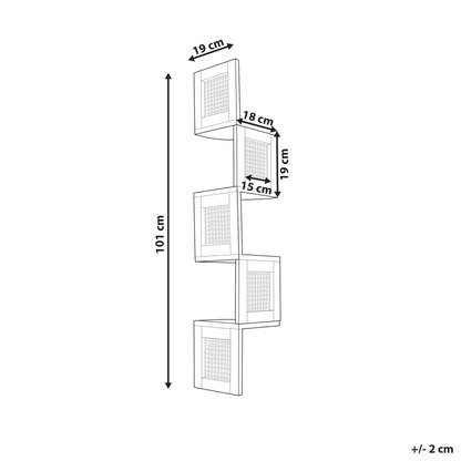Corner Wall Bookcase 4-Tier Light Brown Engineered Wood