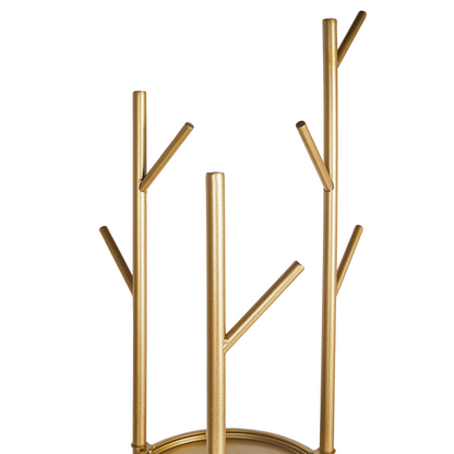 Gold Coat Stand Marble Base With Shelves Freestanding Industrial Hallway Rack