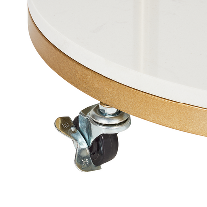 Gold Coat Stand With Marble Base And Full Length Mirror