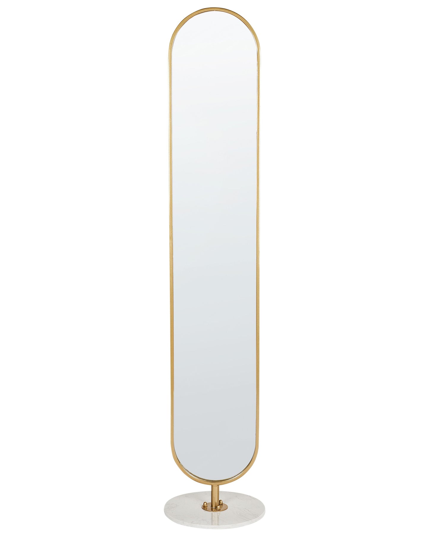 Luxor Home Gold Coat Stand with Mirror and Shelf Marble Base