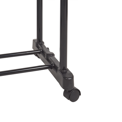 Coat Stand With Wheels Black Metal Freestanding Jacket Rack Industrial Hallway