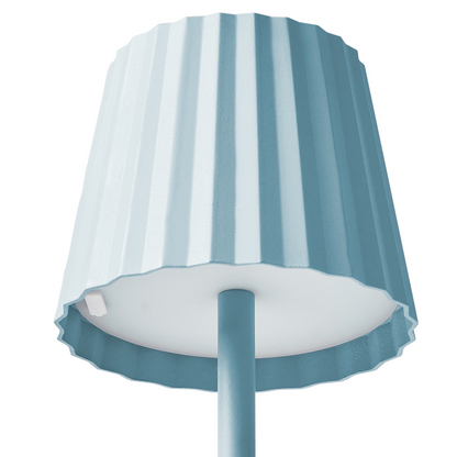 Table Lamp Light Blue Aluminum Body Indoor Outdoor USB Charging Modern